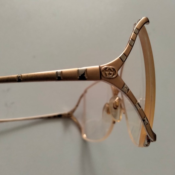 Gucci Vintage Gold 135 Eyeglasses Frames Eyewear - Picture 5 of 11